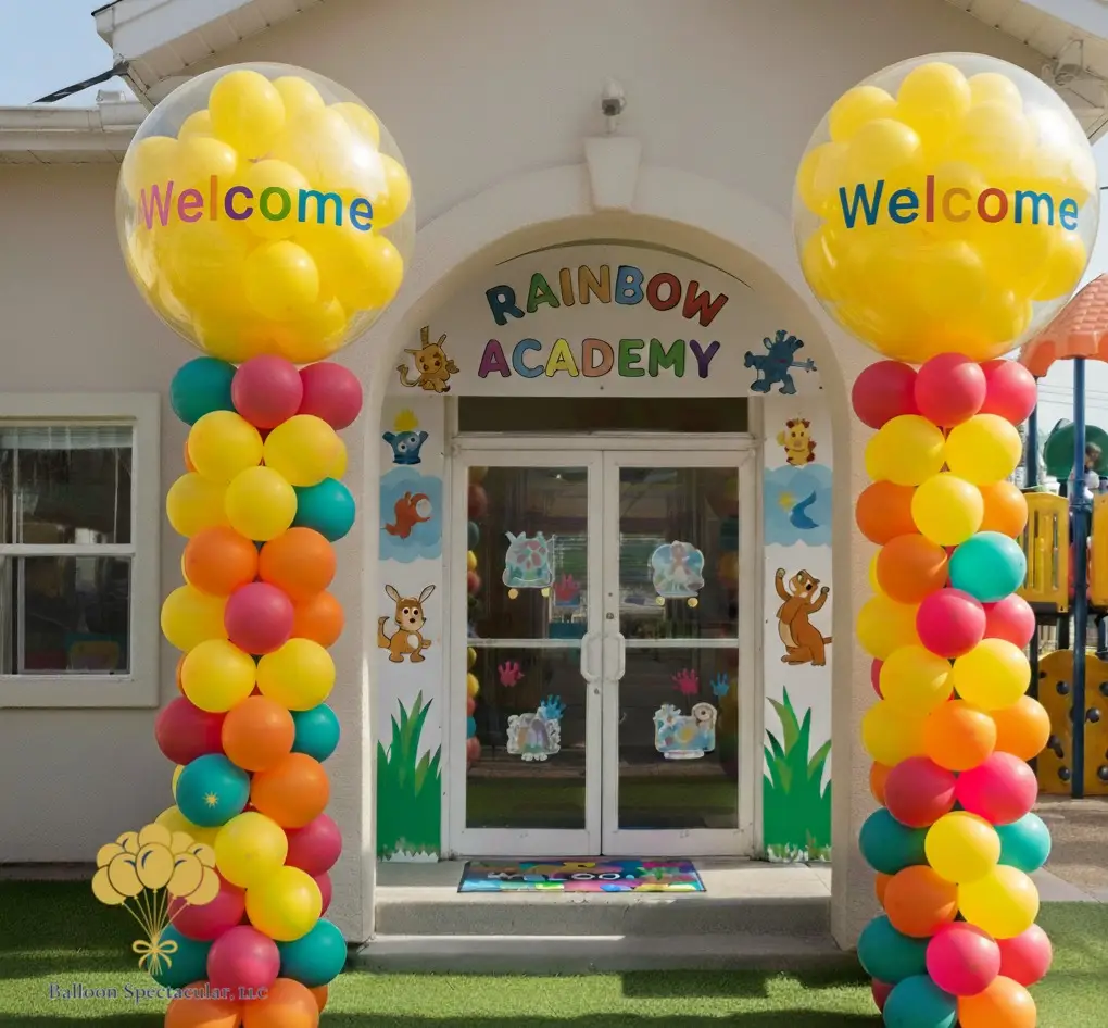 rainbow welcome column